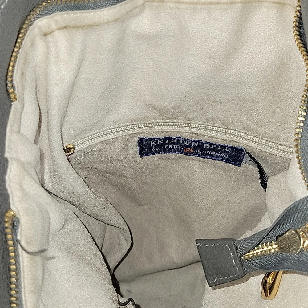 Kristen Bell for Erica Anenberg Gray Pebble Leather Tote Bag